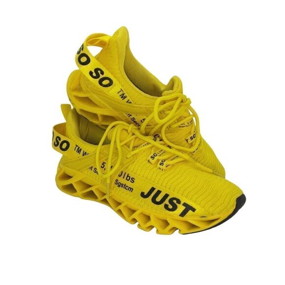 Just So So Womens Pre-owned Bright Yellow Low Top Running Sneakers - sz. 5 1/2 - Picture 1 of 5